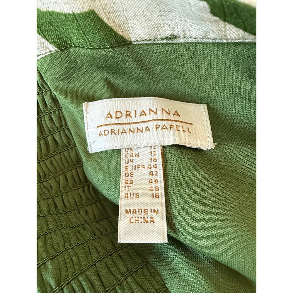 Adrianna Papell Green Ivory Palm Print Wide Leg Jumpsuit 12 NWT - Picture 15 of 16